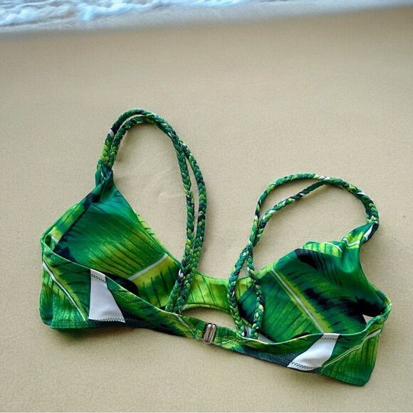 Palm Trees Bikini Top Green Size Medium - Picture 4 of 7